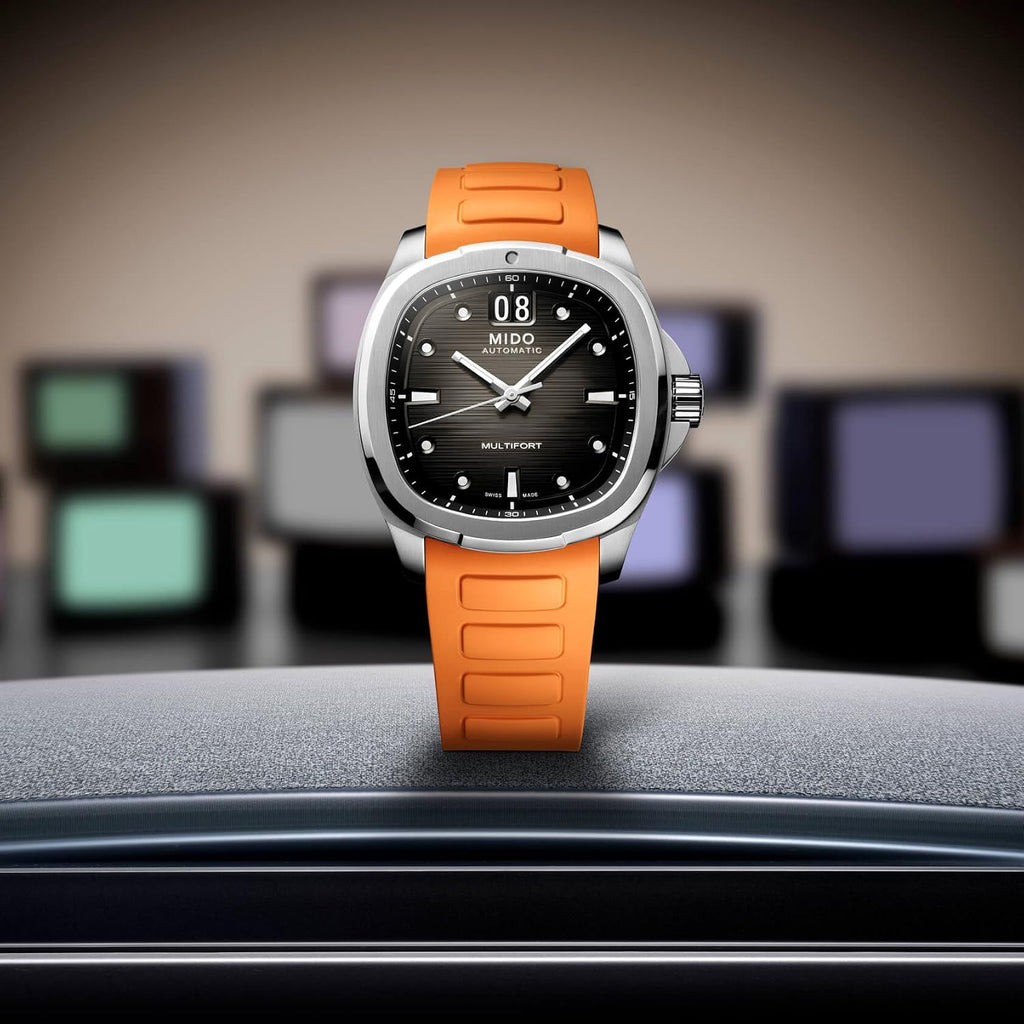 MIDO Multifort TV Big Date - Swiss Automatic Watch for Men - 40mm Case with Transparent Caseback