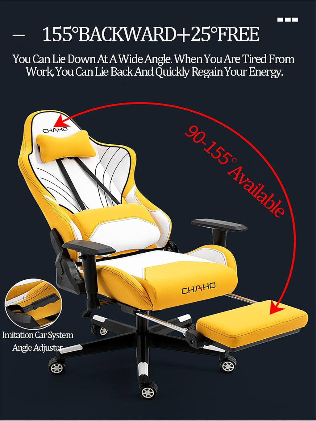 JSWHYBD Computer Chair Gaming for Adults Office Chair with Foot Rest and Lumbar Support Ergonomic Heavy Duty Design Big and Tall Desk Chair Video Comfortable Withfootrest Black