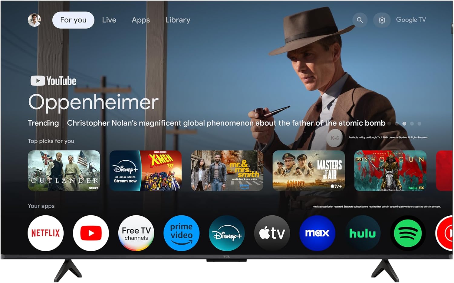 TCL 55 Inch Class T7 Series | 4K QLED HDR | 55T7, 2025 Model | 120HZ Refresh Rate High Brightness Smart Google TV Dolby Atmos Audio | Voice Remote Alexa Gaming Streaming Television