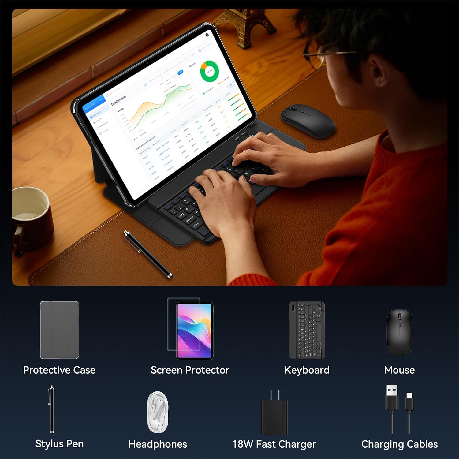 13.4 inch Best Android 16 Tablets 2025 with Keyboard and Pen,13+ inch Large Screen 2-in-1 Tablet PC with Case, Stylus, Mouse | Gemini AI Gaming Tablet, 24GB+256GB, 120Hz, Octa-Core, 10000mAh