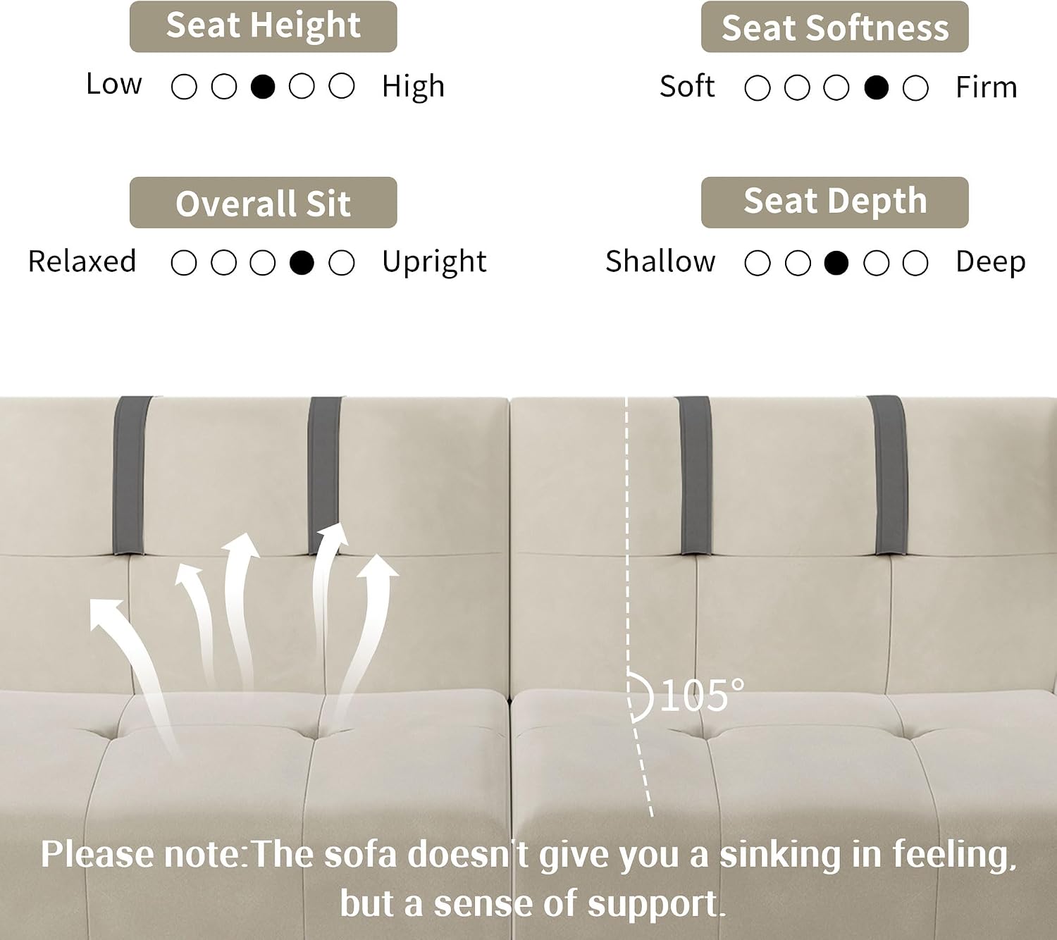 Shintenchi Convertible Sofa Bed, Folding Futon Couch with Adjustable Backrest, Sleeper Recliner Loveseat, Modern Futon Couch, Sofa Cama, Couches for Living Room(Coffee