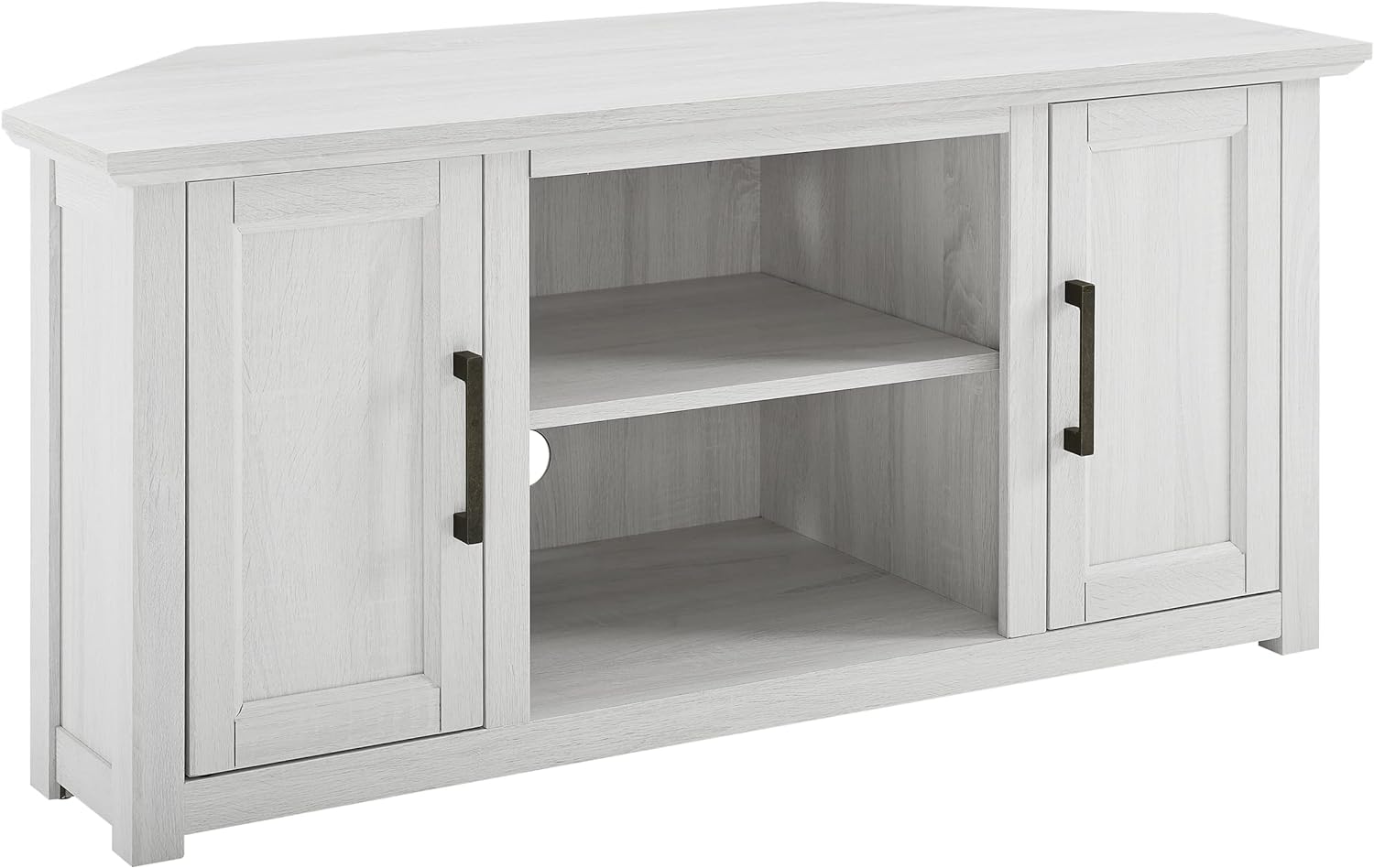 Crosley Furniture Camden TV Stand for 50+ inch TVs, Entertainment Center with Adjustable Storage Shelves, Whitewash