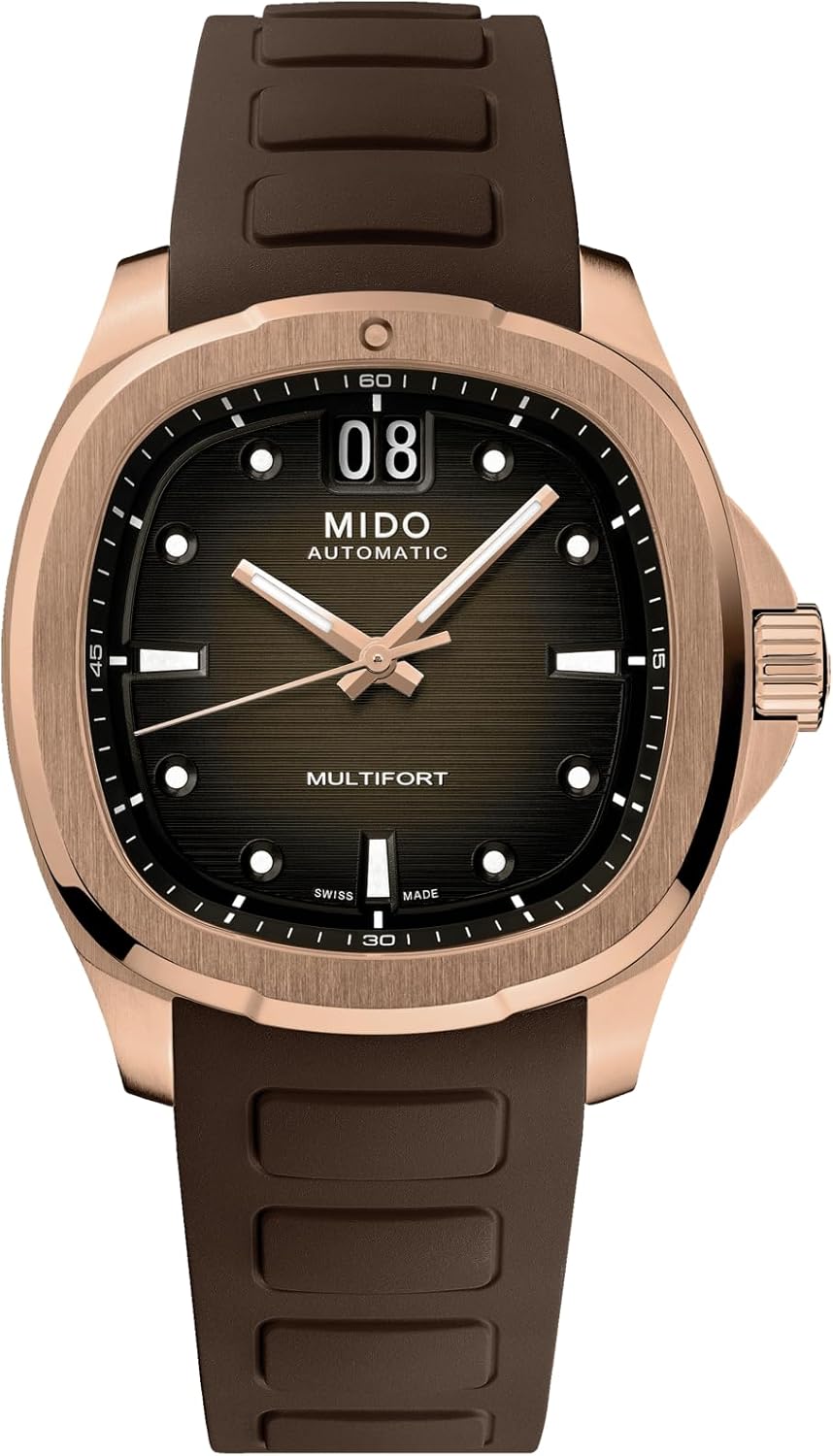 MIDO Multifort TV Big Date - Swiss Automatic Watch for Men - 40mm Case with Transparent Caseback