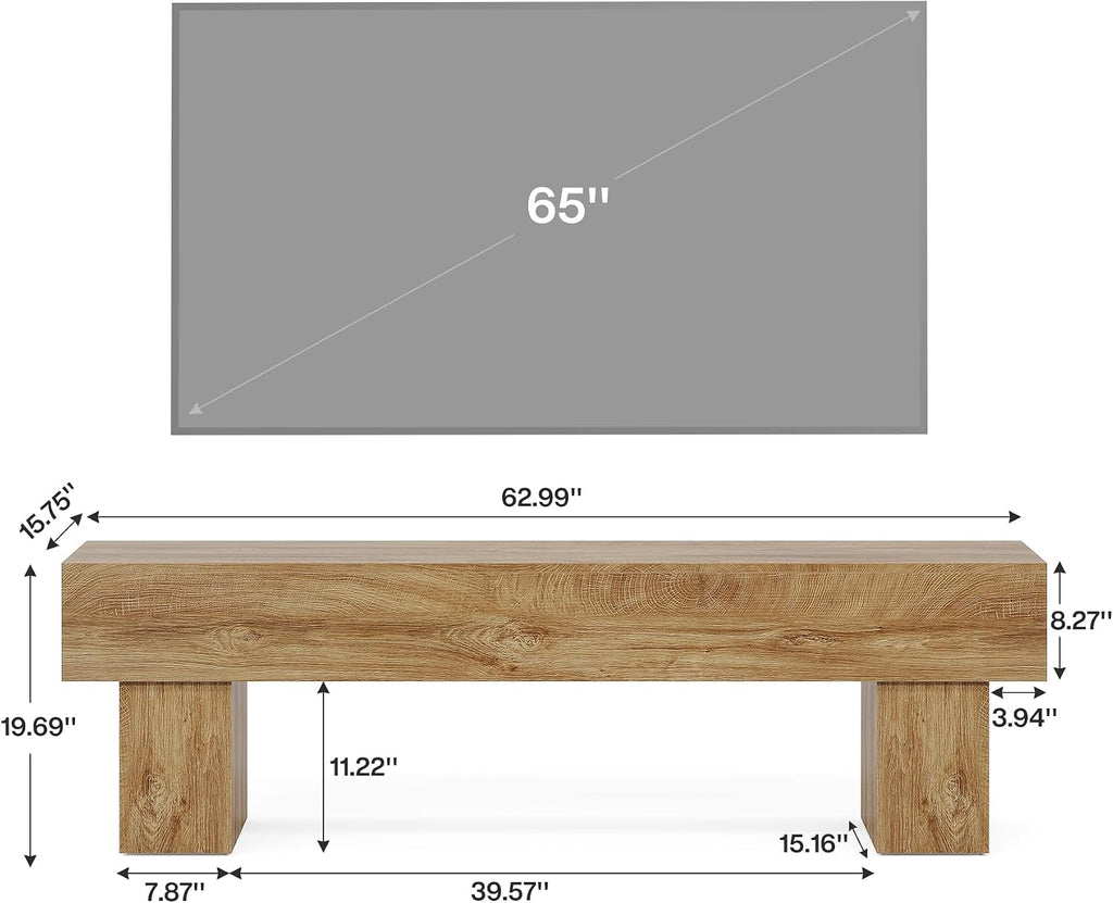 Tribesigns 63' TV Stand, Farmhouse Entertainment Center, Low TV Console Table for Living Room, Long Media Console Television Stands for 55/60/65 Inch TV