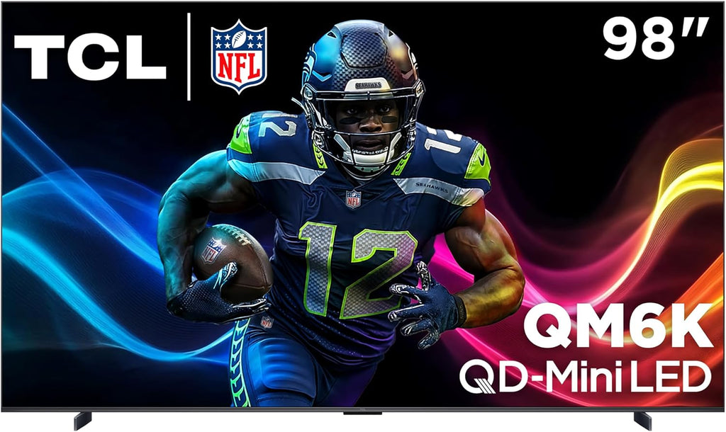 TCL 98 Inch Class QM6K Series | Mini LED QLED 4K HDR | 98QM6K, 2025 Model | 120HZ-144HZ High Brightness Smart Google TV Dolby Atmos Onkyo Audio | Voice Remote Alexa Gaming Streaming Television