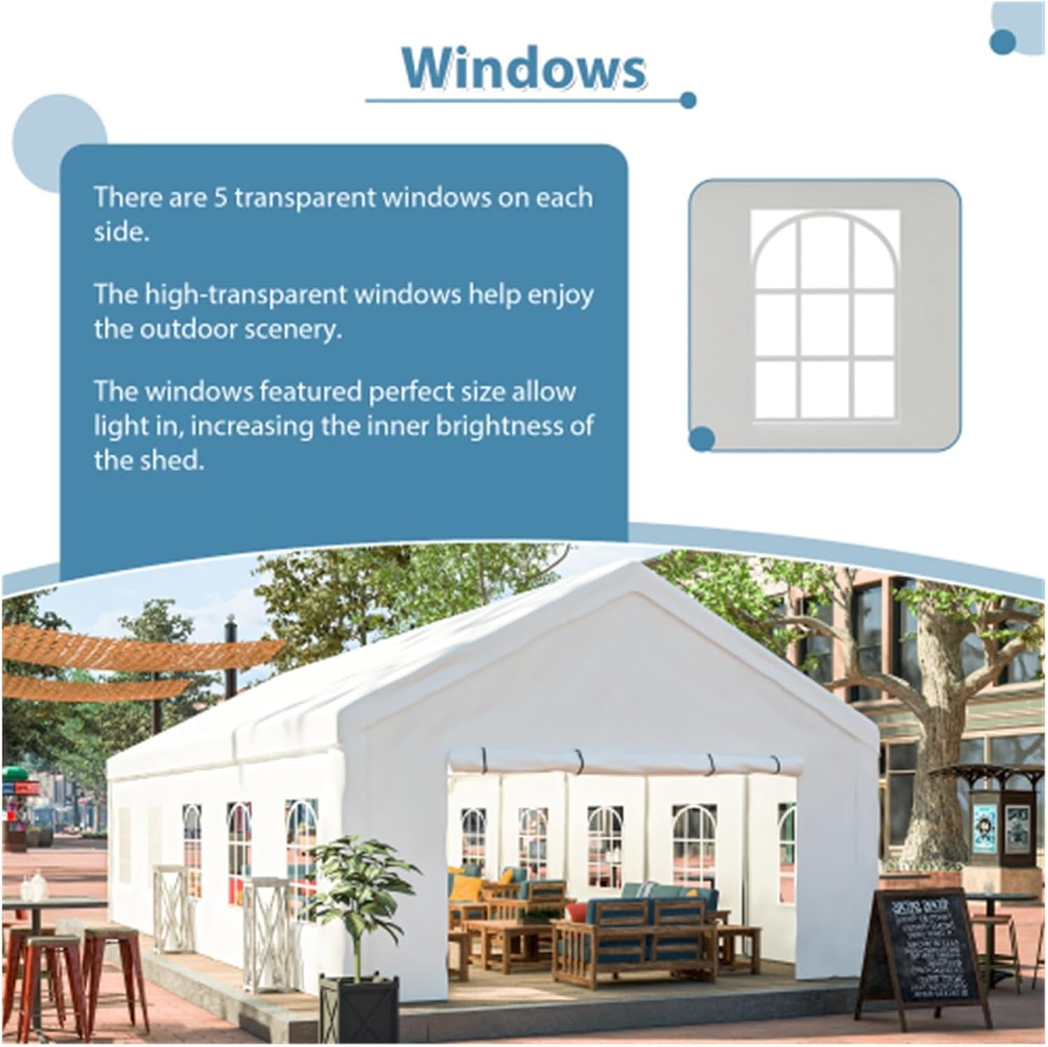 2025 Party Gazebo Heavy Duty Tent Large Wedding Event Shelters Removable Outdoor Carport Camping Garden Patio 16x32