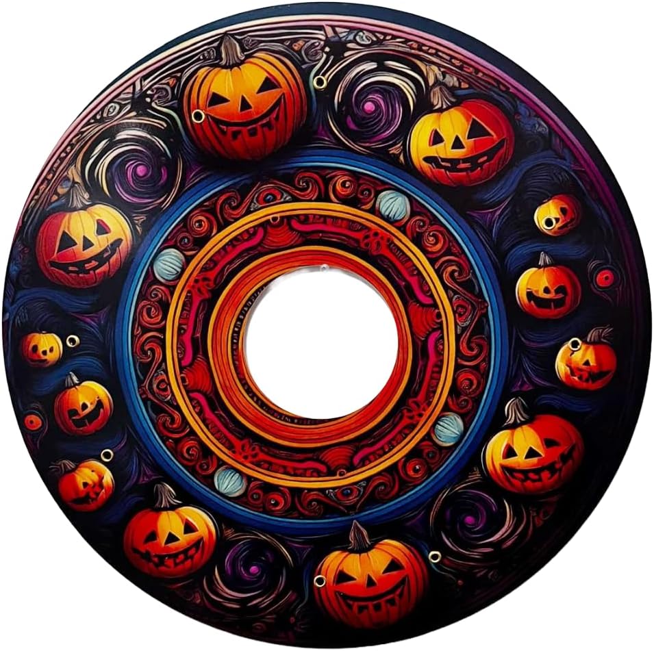 Designer Halloween Wheelchair Wheel Covers – Spooky Laughing Pumpkin Theme | Wheelchair Accessories | Enhances Aesthetics, Easy Install/Remove, Lightweight, (Party Pumpkin)