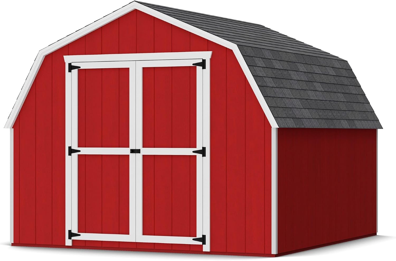Little Cottage Co. 10x10 Value Gambrel Barn with 4 ft. Sidewalls with Floor, Outdoor Wood Storage Shed Do-It-Yourself Precut Kit