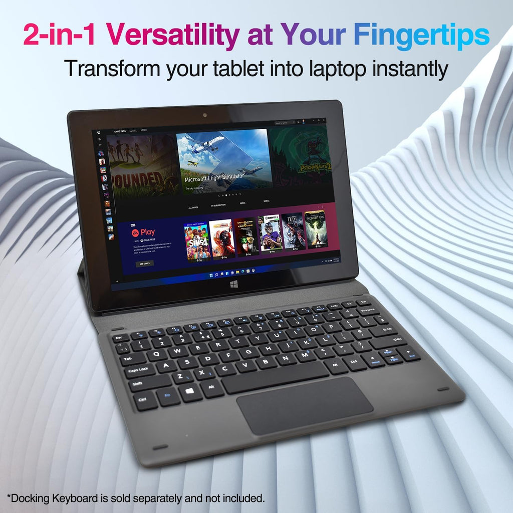 Fusion5 10.1' Windows 11 Tablet PC - FWIN232 Plus Ultra Slim Windows Tablet Computer - Intel 13th Gen, 8GB RAM, Full HD 10 Inch Display, 5G WiFi, USB 3.0, Micro HDMI, Dual Cameras, Bluetooth