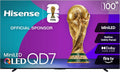 Hisense 100' Class QD7 Series Mini-LED 4K UHD Smart Fire TV (100QD7QF, 2025 Model) - QLED, 144hz, HDR10+, Dolby Vision, Dolby Atmos, Game Mode Pro, ALLM, Alexa Built in with Voice Remote, Black
