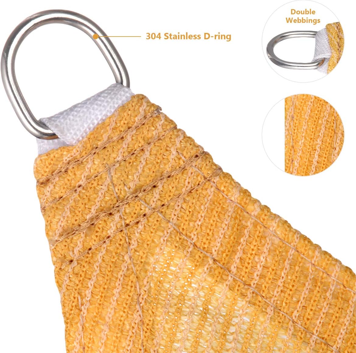 Eden's Decor Straight Flat Edge Sun Shade Sail with Grommets, Pergola Shade Cover Outdoo Sun Shade, Patio Shade, Deck Shade(Wheat, 14' X 20')