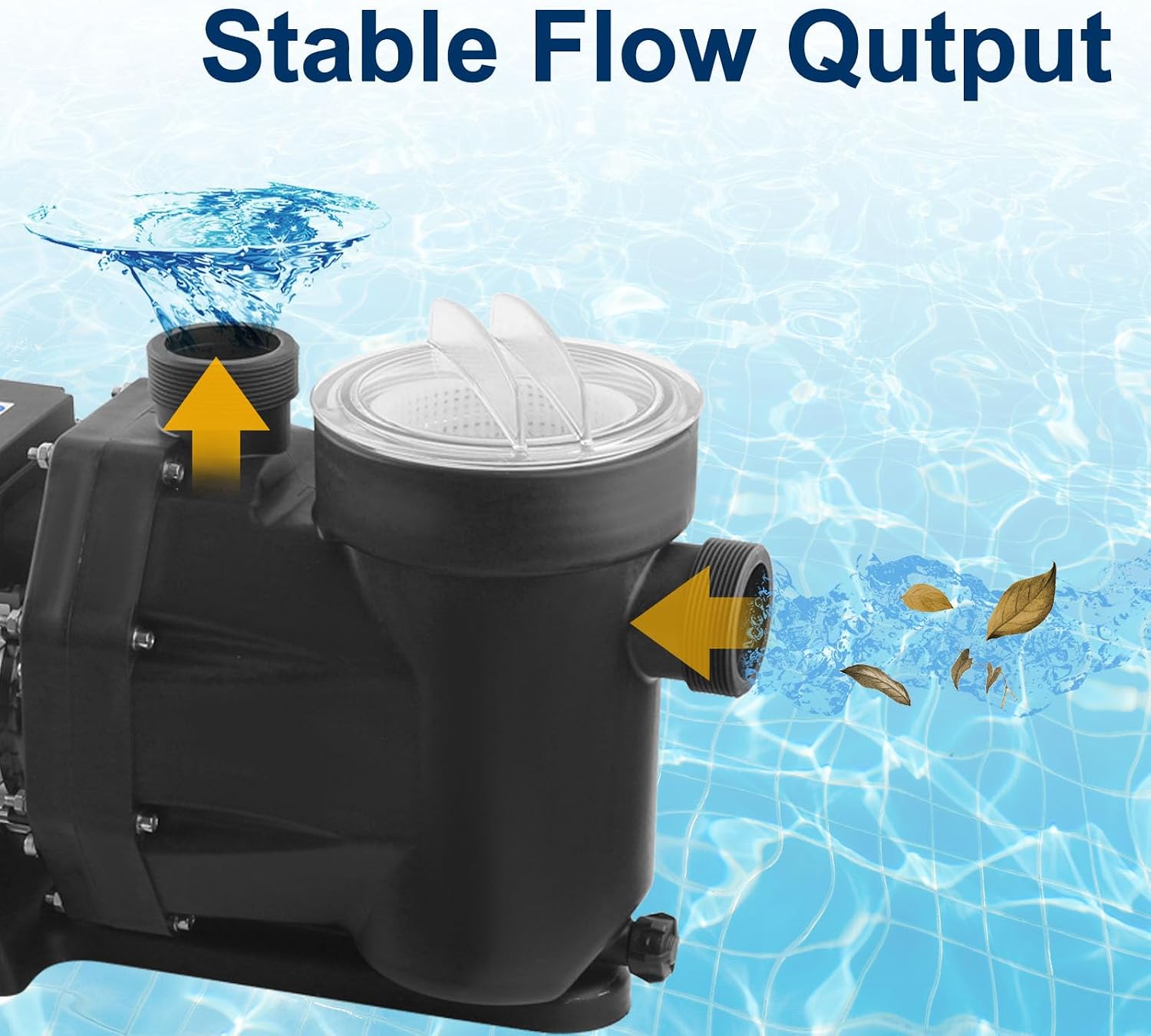 Pool Pump with Timer Above Ground/1.5HP Swimming Pool Pump 7350GPH In/Above Ground Pool Pump with High Efficiency and Low Noise,Apply to Water Circulation in Filtration System