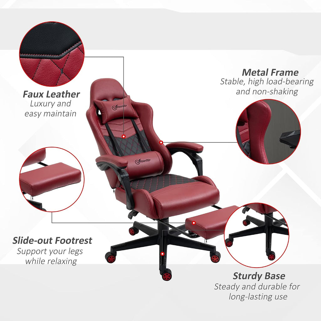 Ergonomic Office Chair with Massage Lumbar Support, 400 lbs High Back Swivel Rolling Desk Chairs, Adjustable Gaming Computer Chairs for Adults, Comfy Home Office Furniture for Bedroom Study,Red