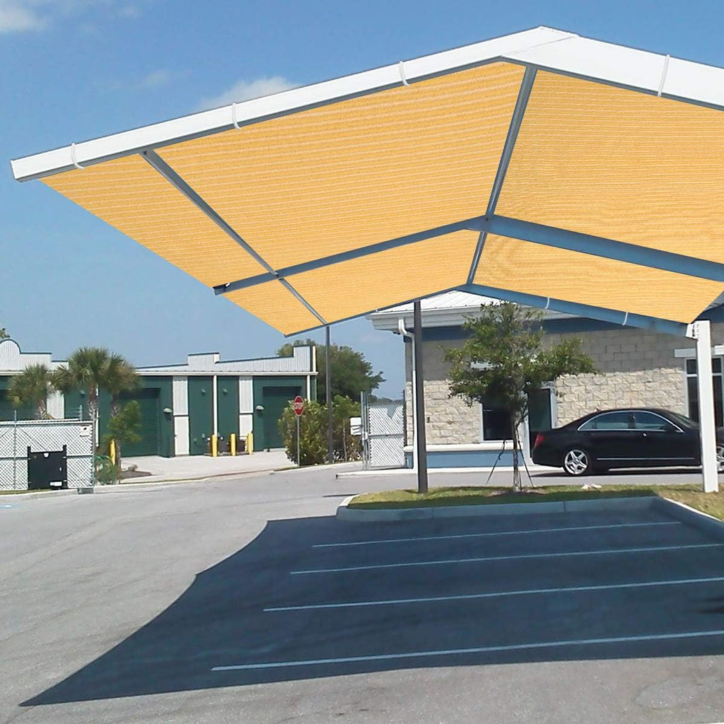 Eden's Decor Straight Flat Edge Sun Shade Sail with Grommets, Pergola Shade Cover Outdoo Sun Shade, Patio Shade, Deck Shade(Wheat, 14' X 20')