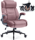 Office Chair with Locking Wheels, Ergonomic High Back Fabric Desk Chair with Adjustable Lumbar Support, Flip-Up Arms, Thick Padded Seat, 400lbs Heavy Duty for Home Office Adults