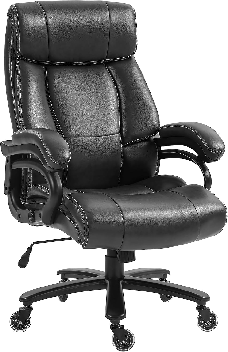 Ergonomic Office Chairs for Adults,Gaming Desk Computer Furniture with Comfortable Swivel Rolling Wheels Chair for Home, Office Bedroom Study Big and Tall Chairs,Black