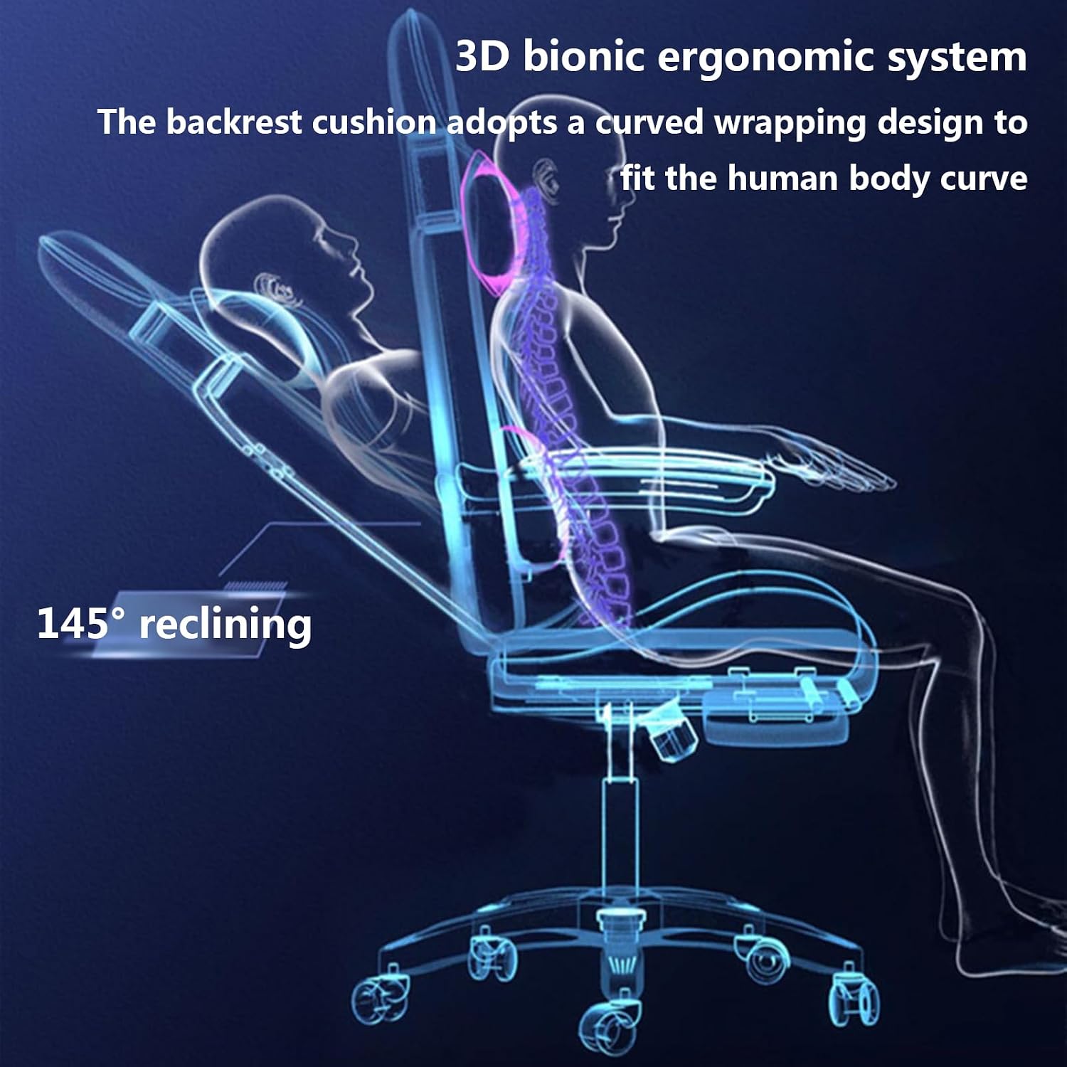 Gaming Chair Office Chair High-back Ergonomic Video Game Chairs with Footrest and Lumbar Support Height Adjustable Racing Style Computer Chair with Swivel Seat and Headrest,One Size,Black White