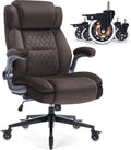 Office Chair with Locking Wheels, Ergonomic High Back Fabric Desk Chair with Adjustable Lumbar Support, Flip-Up Arms, Thick Padded Seat, 400lbs Heavy Duty for Home Office Adults