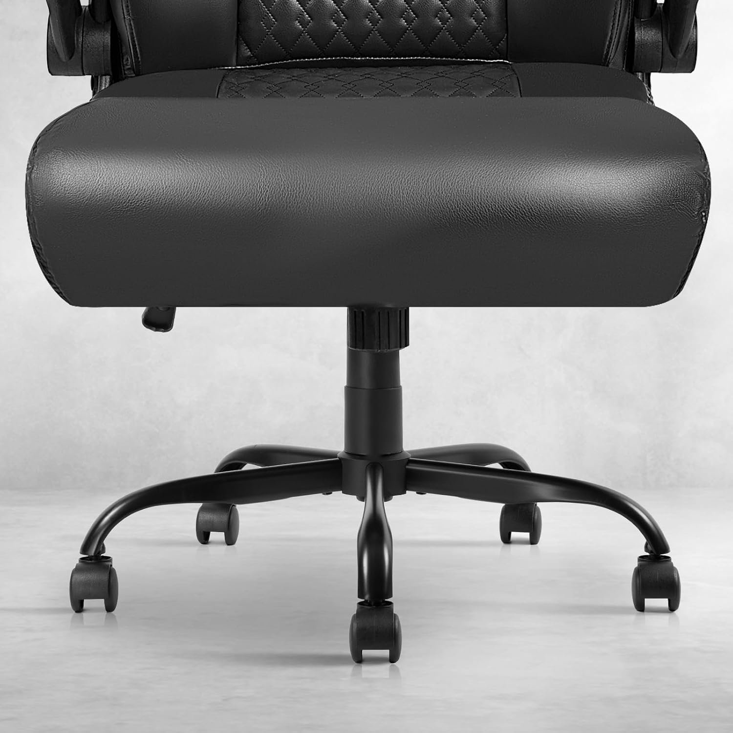 VITESSE Big and Tall Office Chair,Executive Office Chair with Flip up Armrest,Ergonomic High Back Computer Gaming Chairs Home Office 400lbs, Heavy Duty Chair with Lumbar Support（Black）