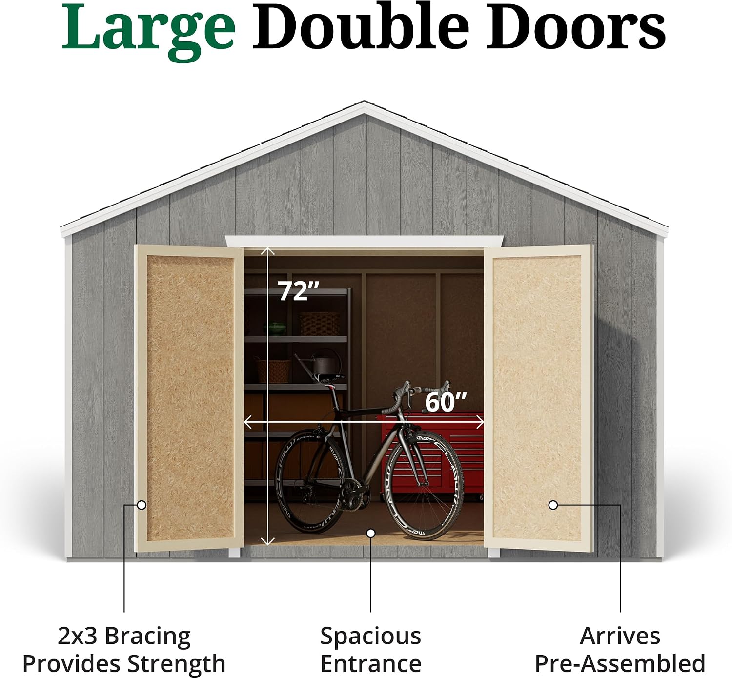 Little Cottage Co. 12x14 Value Gable Shed with Floor, Outdoor Wood Storage Do-It-Yourself Precut Kit
