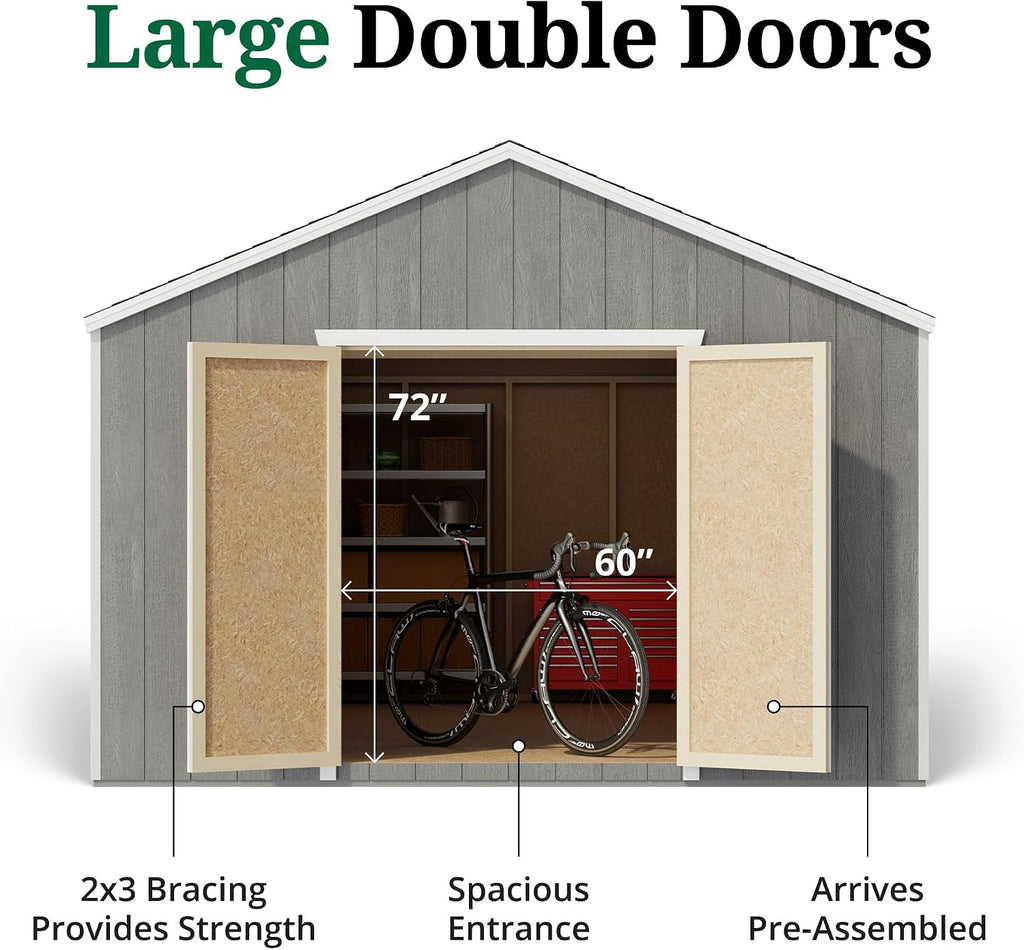 Little Cottage Co. 12x24 Value Gable Shed with Floor, Outdoor Wood Storage Do-It-Yourself Precut Kit