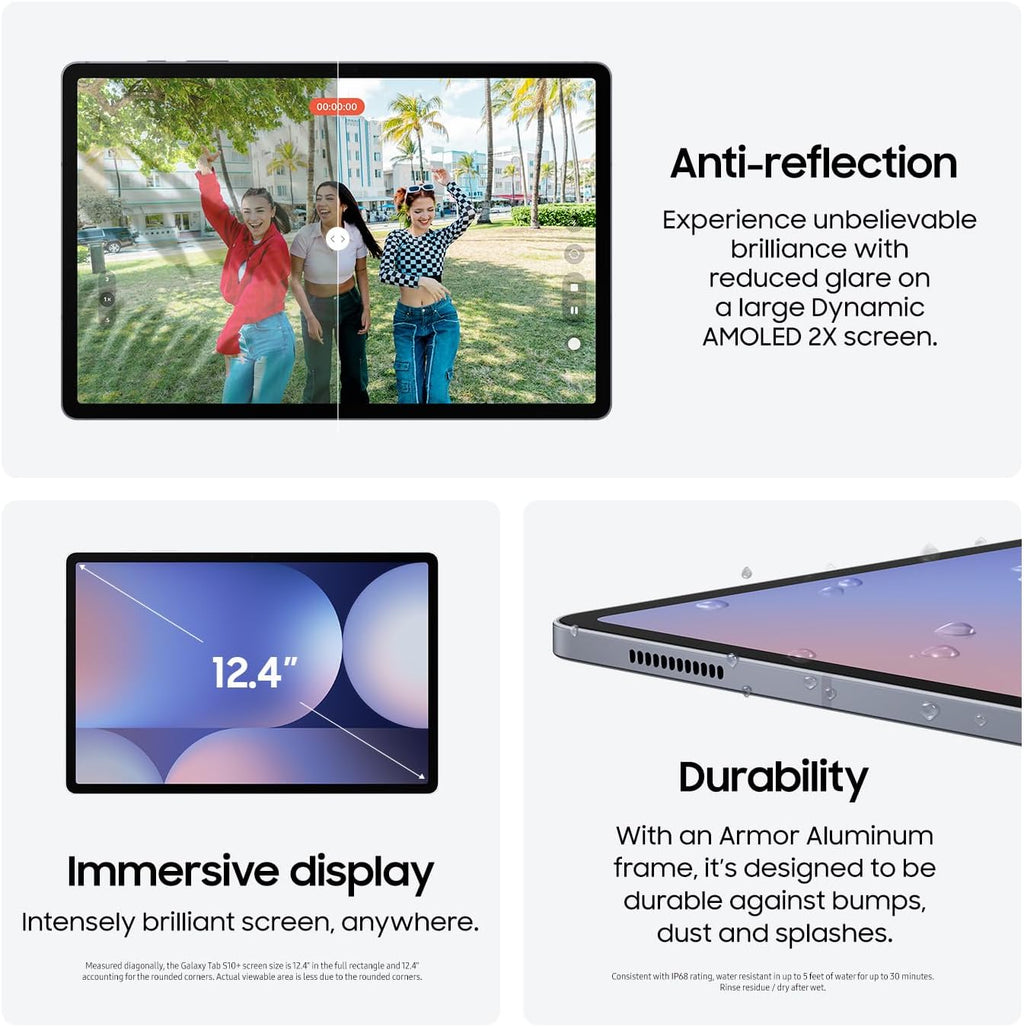 SAMSUNG Galaxy Tab S10+ 5G 12.4' 256GB, Android Tablet, (Verizon Network), Circle to Search, Long Battery Life, Big Screen, S Pen Included, Durable, US Version, 2024, Moonstone Gray, SM-X828UZAAVZW