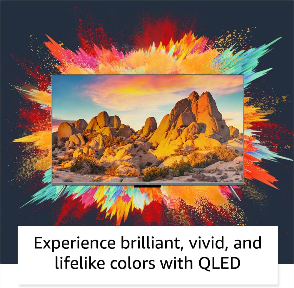 Amazon Fire TV 55' Omni QLED Series 4K UHD smart TV, Dolby Vision IQ, Fire TV Ambient Experience, local dimming, hands-free with Alexa