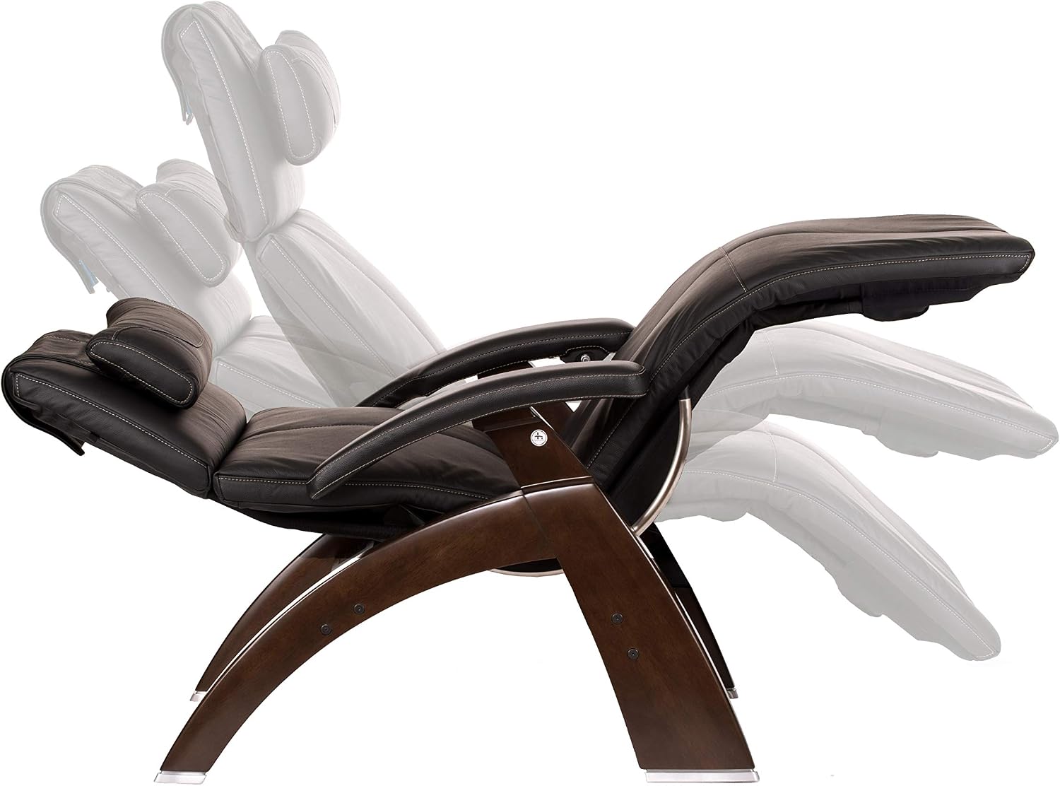 Perfect Chair Human Touch PC-610 Omni-Motion Classic Power Recline Zero Gravity Recliner Supreme Upholstery Package Matte Black Wood Stain - Oak Premium Leather