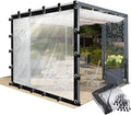 Outdoor Waterproof Curtains Clear Tarp Plastic Transparent Side Panels with Grommets for Porches, Pergola, Gazebo(14' x 20')