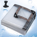Transparent Tarps Clear Plastic Tarp with Grommets, 5 Mil Clear Tarps Waterproof Clear Tarpaulin Heavy-Duty Waterproof Cover for Patio Pergola Garden Canopy Rainproof(26x36 ft)
