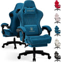 GTPLAYER ACE-PRO Music Gaming Chairs – Built-in Speakers, App Support & Bluetooth Control, Computer Game Chairs with Footrest for Adults, Ergonomic Reclining Silla, Linkage Armrest, Blue 【Velvet】