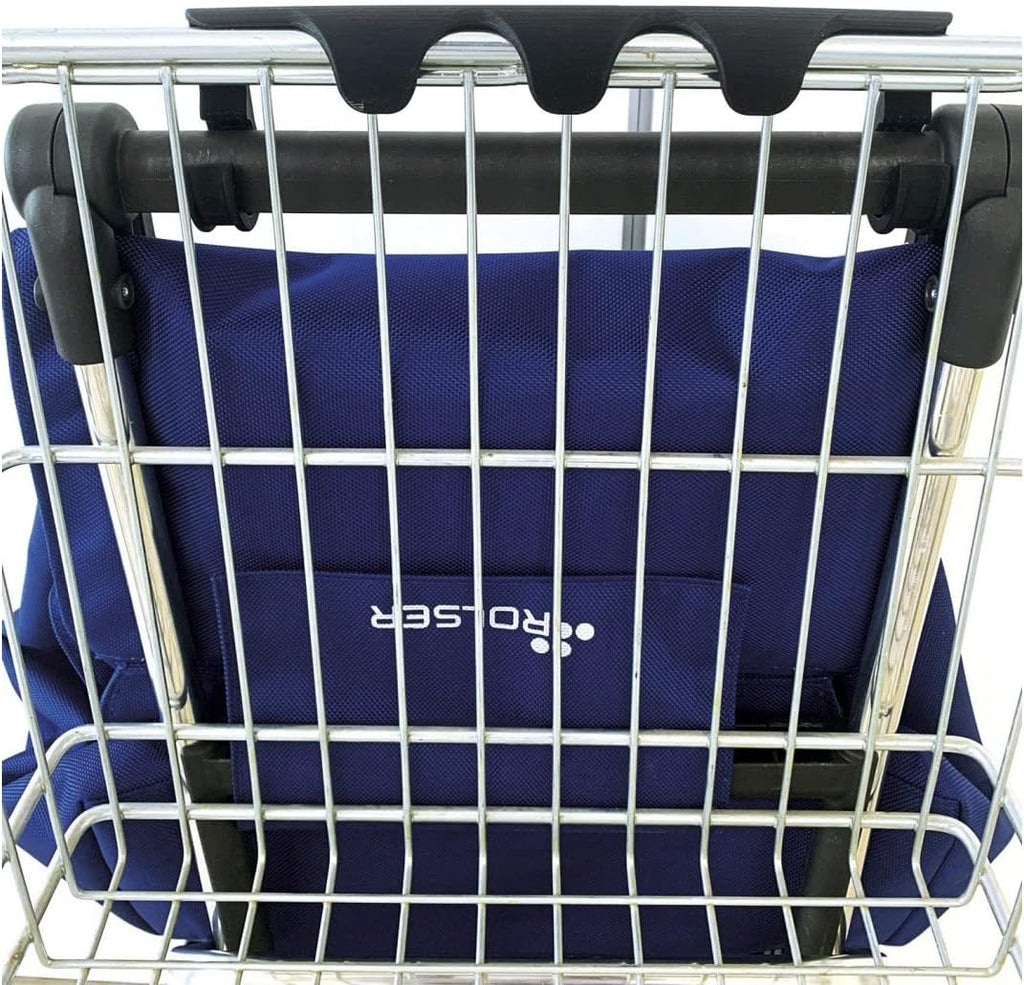 ROLSER I-Max Tweed 6 Wheel Stair Climber Foldable Shopping Trolley - Blue