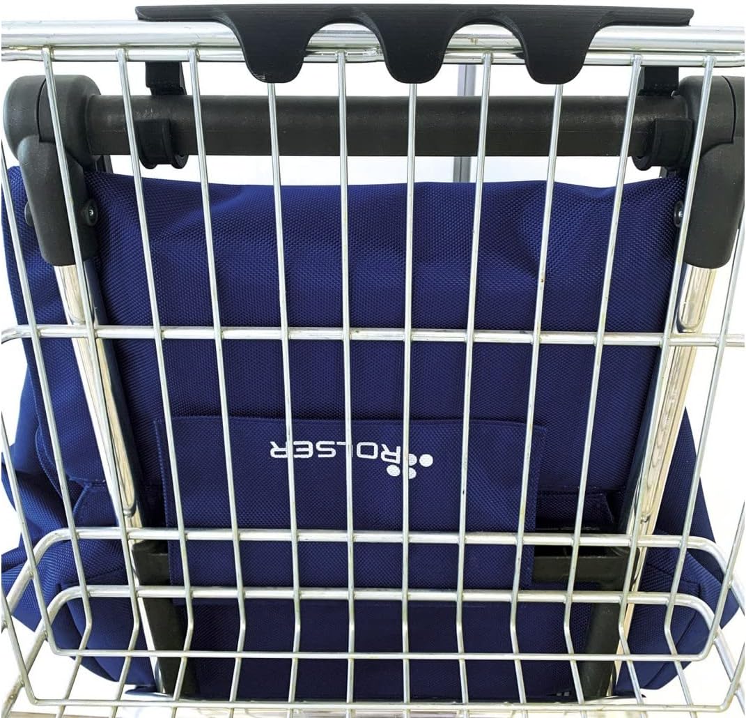 ROLSER I-Max Tweed 6 Wheel Stair Climber Foldable Shopping Trolley - Blue