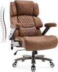 700lbs Big and Tall Office Chair - Adjustable Lumbar Support Heavy Duty Metal Base Quiet Rubber Wheels High Back Large Executive Computer Desk Swivel Chair, Ergonomic Design for Back Pain