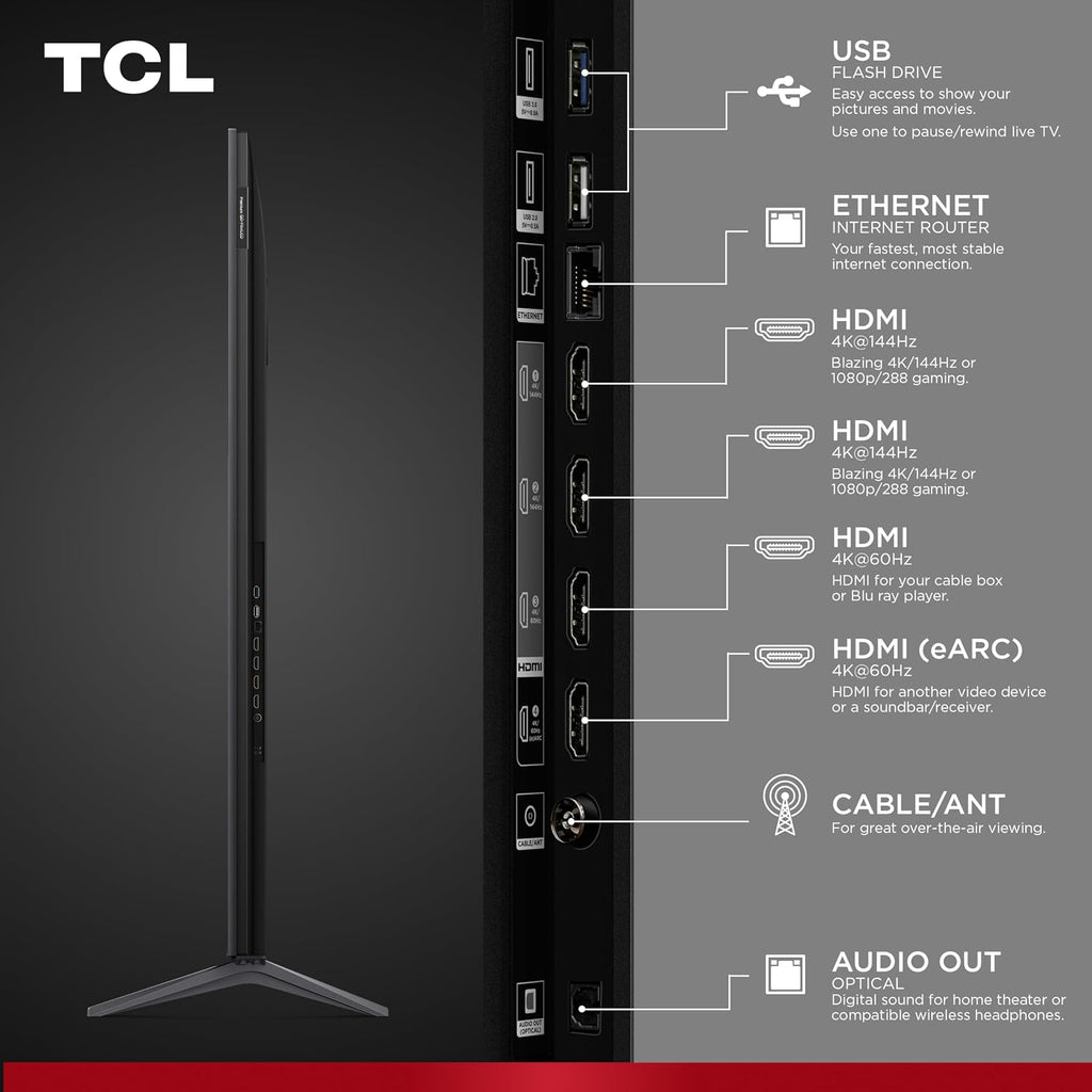 TCL 85 Inch Class QM6K Series | Mini LED QLED 4K HDR | 85QM6K, 2025 Model | 120HZ-144HZ High Brightness Smart Google TV Dolby Atmos Onkyo Audio | Voice Remote Alexa Gaming Streaming Television