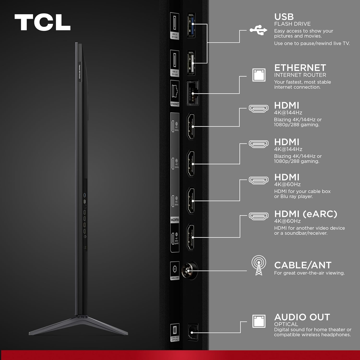 TCL 85 Inch Class QM6K Series | Mini LED QLED 4K HDR | 85QM6K, 2025 Model | 120HZ-144HZ High Brightness Smart Google TV Dolby Atmos Onkyo Audio | Voice Remote Alexa Gaming Streaming Television