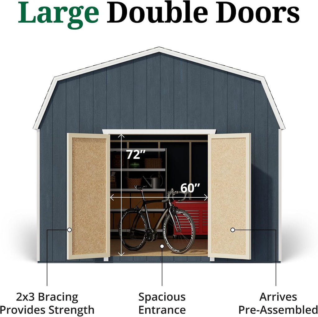 Little Cottage Co. 12x24 Value Gambrel Barn with 6 ft. Sidewalls with Floor, Outdoor Wood Storage Shed Do-It-Yourself Precut Kit