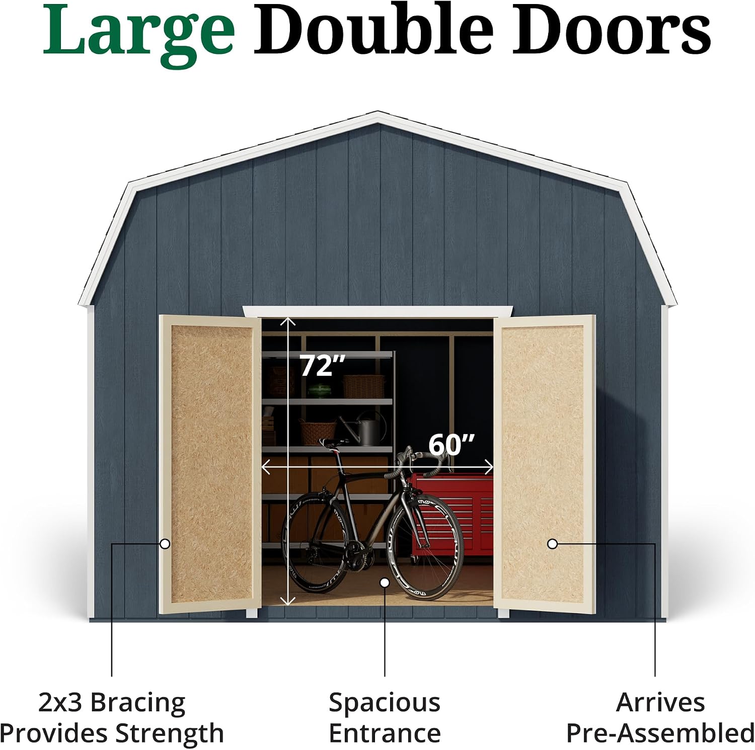 Little Cottage Co. 12x24 Value Gambrel Barn with 6 ft. Sidewalls with Floor, Outdoor Wood Storage Shed Do-It-Yourself Precut Kit