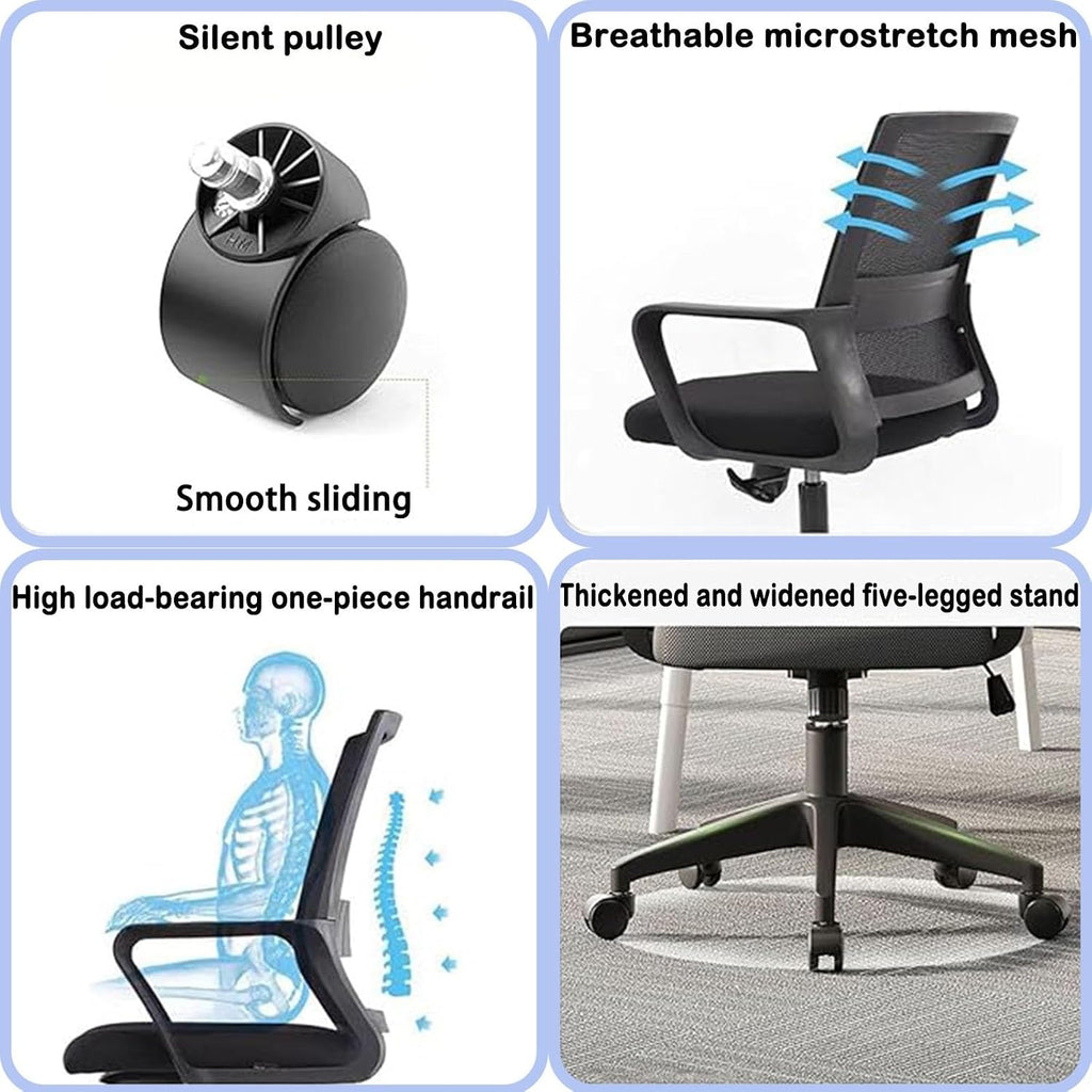 Mesh Executive Office Chair Set of 2, with Wheels 360 Swivel Task Chair, Comfortable Lumbar Support, Ergonomic Office Chair, Desk Chair Comfy,for Home Office and Gaming