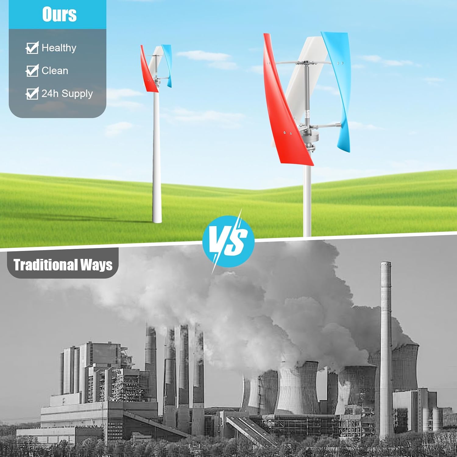 3-Blade Wind Turbine Generator,400W Wind Turbine Generator With Controller,Rare Earth Permanent Magnet Generator,Vertical Wind Generator Kit For Use In Ships, Pavilions, Cabins, Rvs,Windmills,Etc
