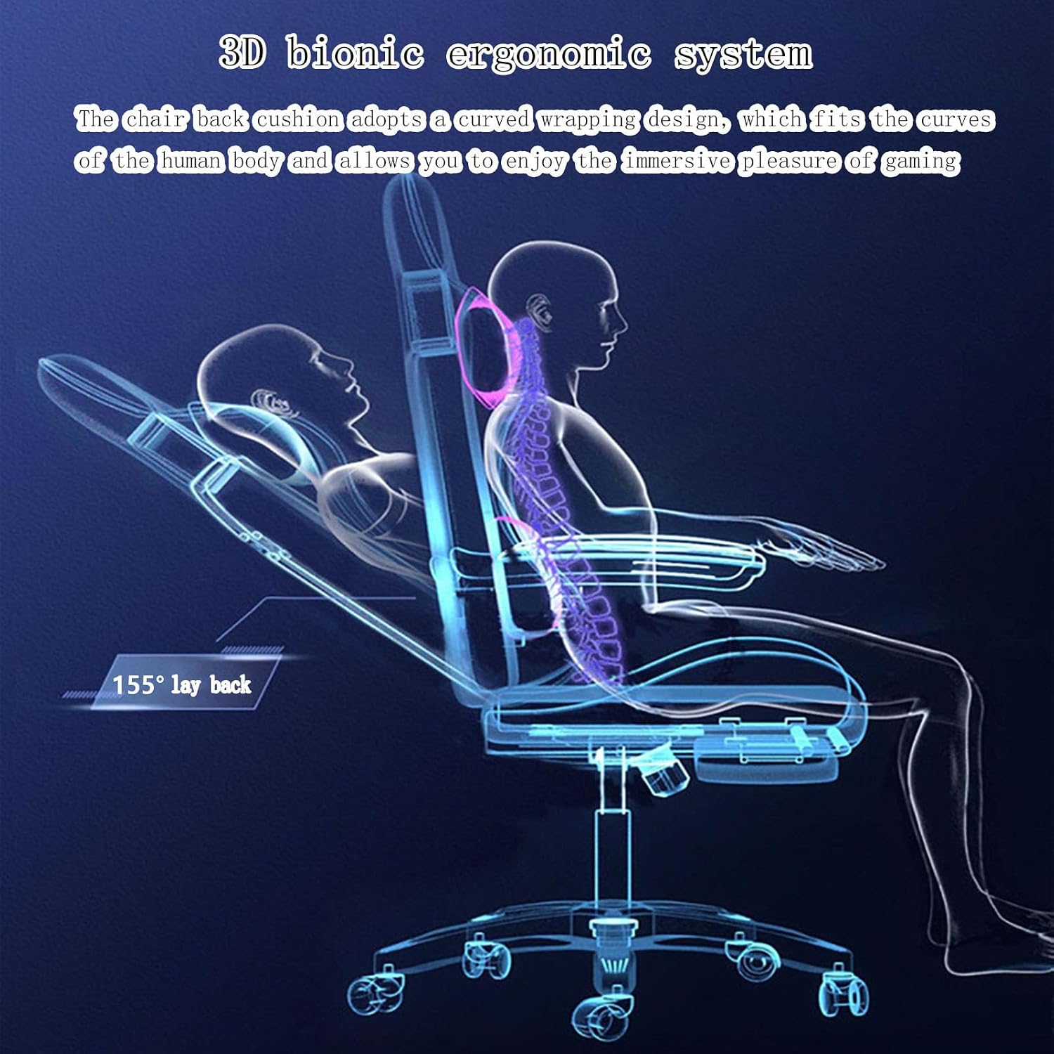 Gaming Chairs for Adults with Lumbar Support E-Sports Chair Live Game Seat Internet Cafe Competitive Chair Lift Swivel Reclining Backrest Foot Rest Ergonomic Computer Chair for Office Or Gaming