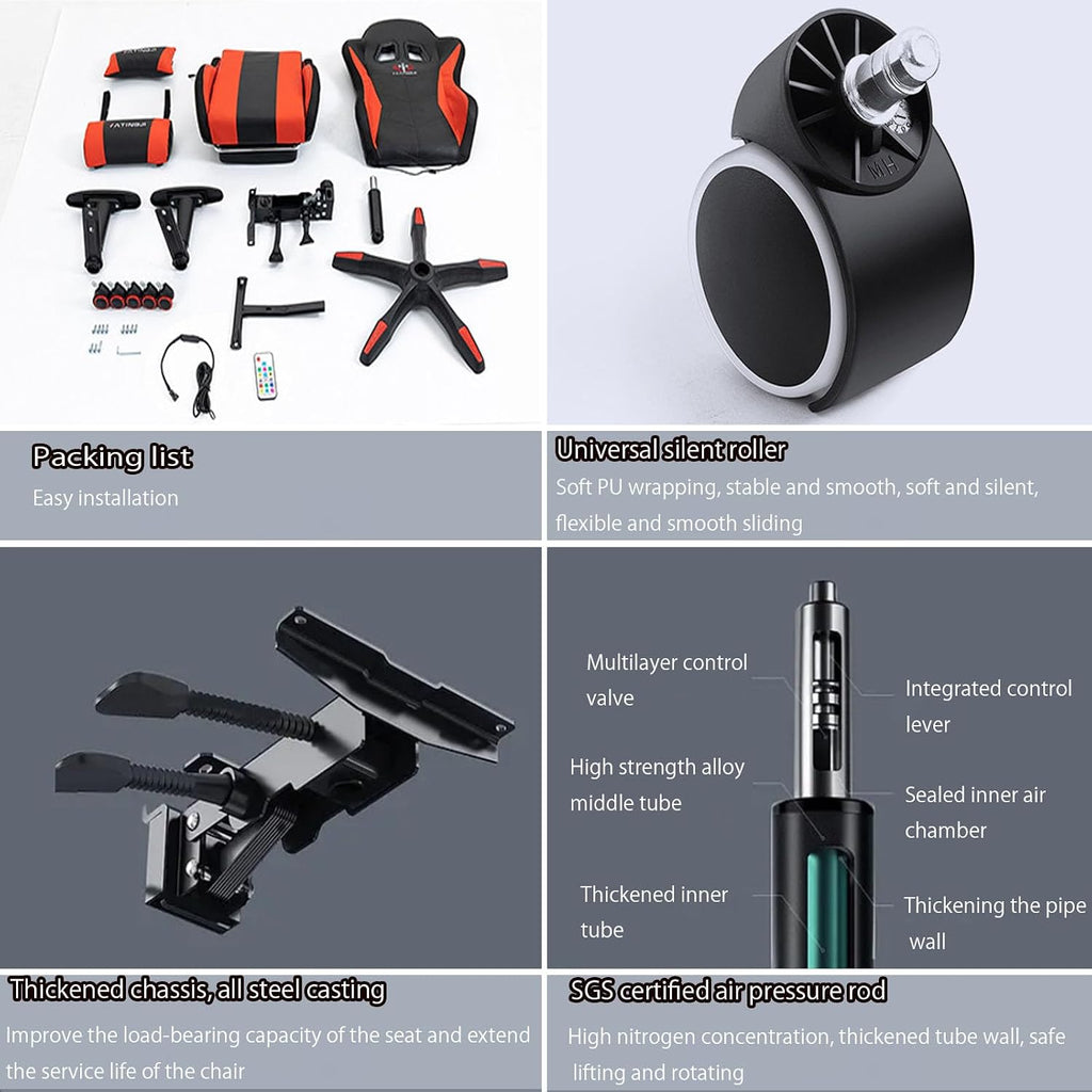 Gaming Chairs for Adults with Lumbar Support E-Sports Chair Live Game Seat Internet Cafe Competitive Chair Lift Swivel Reclining Backrest Foot Rest Ergonomic Computer Chair for Office Or Gaming