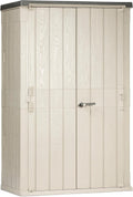 Toomax High Stora Way Outdoor Tool Box Made of Recycled Polypropylene with Wood Effect, 1670L, Item 091, Taupe/Anthracite
