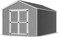 Little Cottage Co. 10x16 Value Gable Shed with Floor, Outdoor Wood Storage Do-It-Yourself Precut Kit