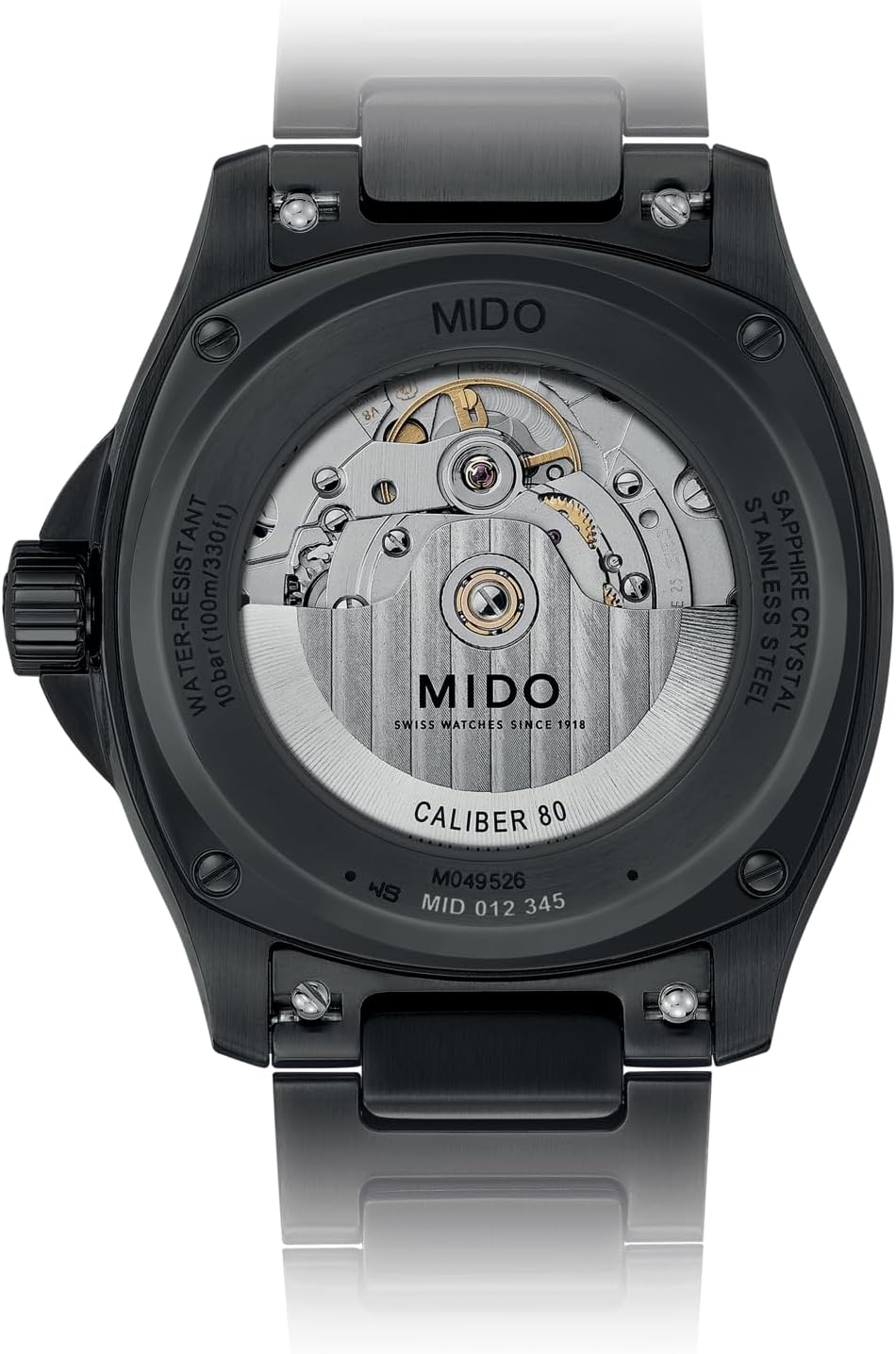 MIDO Multifort TV Big Date - Swiss Automatic Watch for Men - 40mm Case with Transparent Caseback