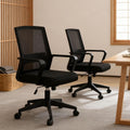 Mid-Back Mesh Computer Chair Set of 2,Home Mesh Desk Chair, Ergonomic Desk Chair, Lumbar Support Comfortable Executive,with Wheels 360 Swivel Task Chair for Office Home and Gaming