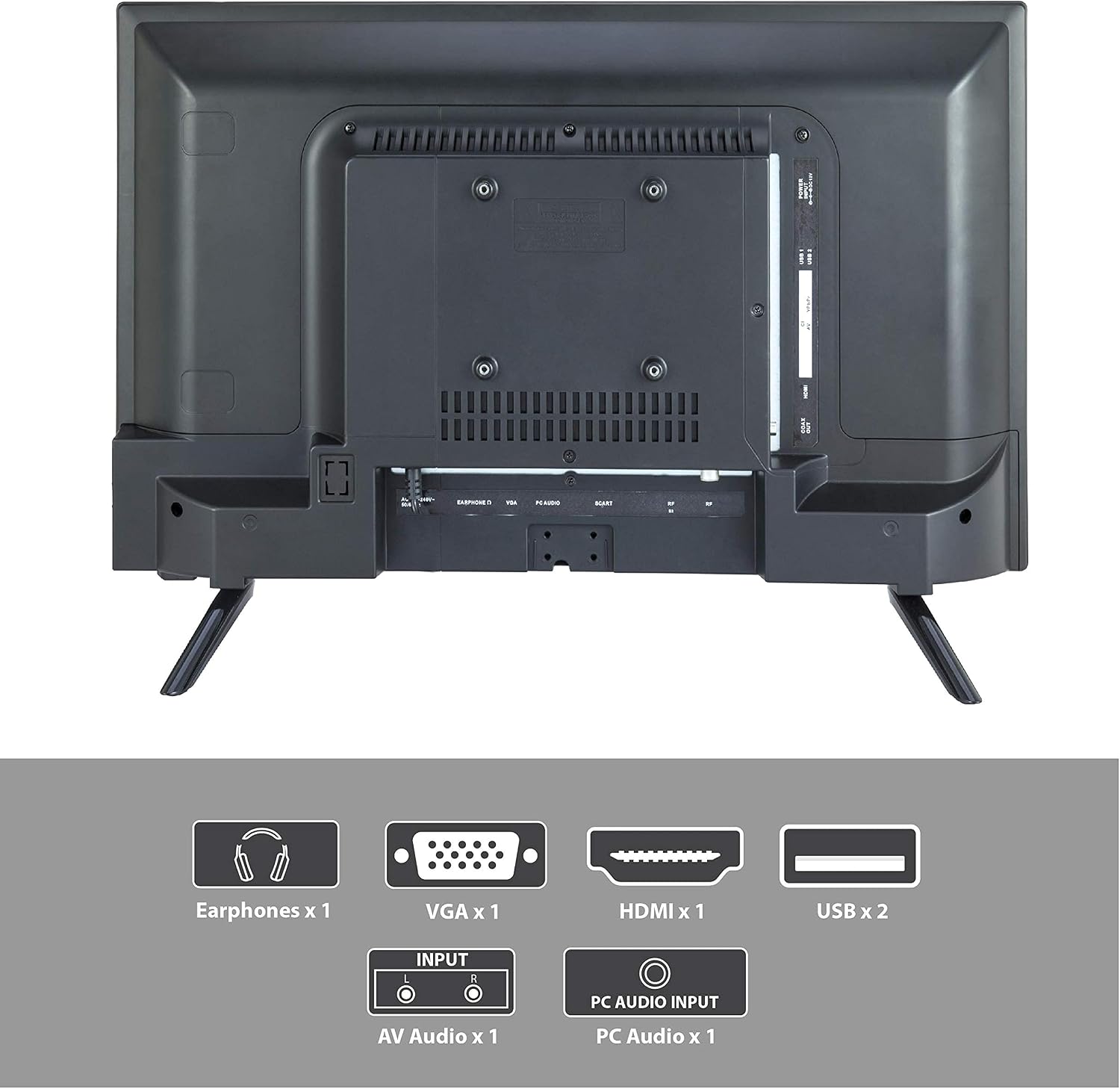 Supersonic SC-2411 23.6' DLED HDTV with Built-in Dual Tuners, HDMI Input, 1080p Resolution, 178° Viewing Angle, USB Compatible, Remote Control and AC/DC Compatibility