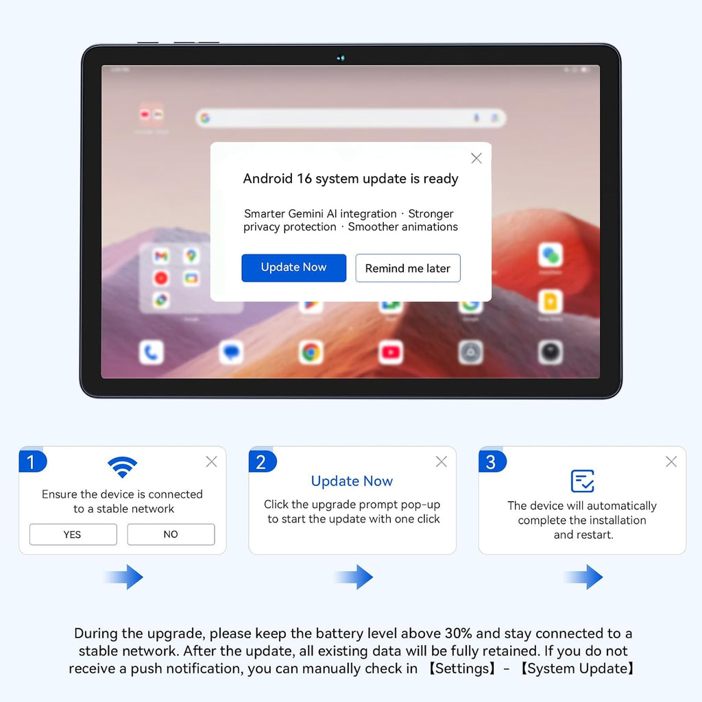 Tablet Android 16 Tablet-11 Inch FHD Display, 24GB RAM 256GB ROM /2TB TF, T615 Octa-Core AI Tablets, 8000mAh/18W Fast Charge, 5G WiFi & 16MP Camera, TÜV Certified HD for Streaming/Gaming