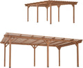 Wood Pergola Gazebo for Climbing Plants - Free Standing Outdoor Garden Structure with Waterproof Solid Fir, Windproof Level 6 & 200lb Snow Load - Backyard, Patio, Poolside Brown (12 x 16 FT)