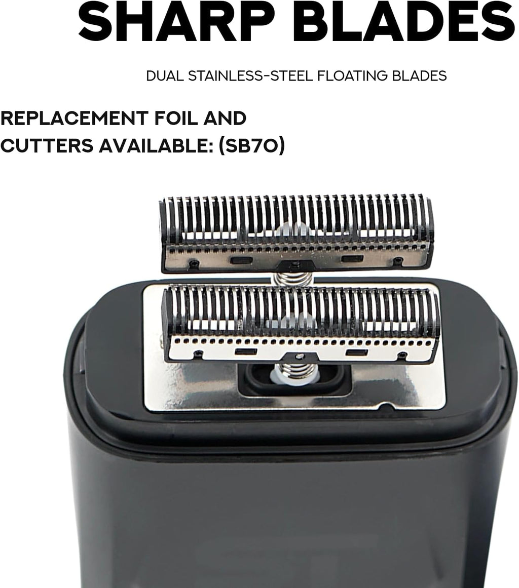 Supreme Trimmer DarkStar Foil Shaver STF720 – 9000 RPM Vector Motor, 150 Min Runtime Corded & Cordless Electric Razor | Hypoallergenic Foils for Face, Head & Stubble